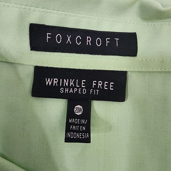 Foxcroft Womens Shirt Size 20W Green Wrinkle Free Shaped Fit Button Short Sleeve - Picture 8 of 11